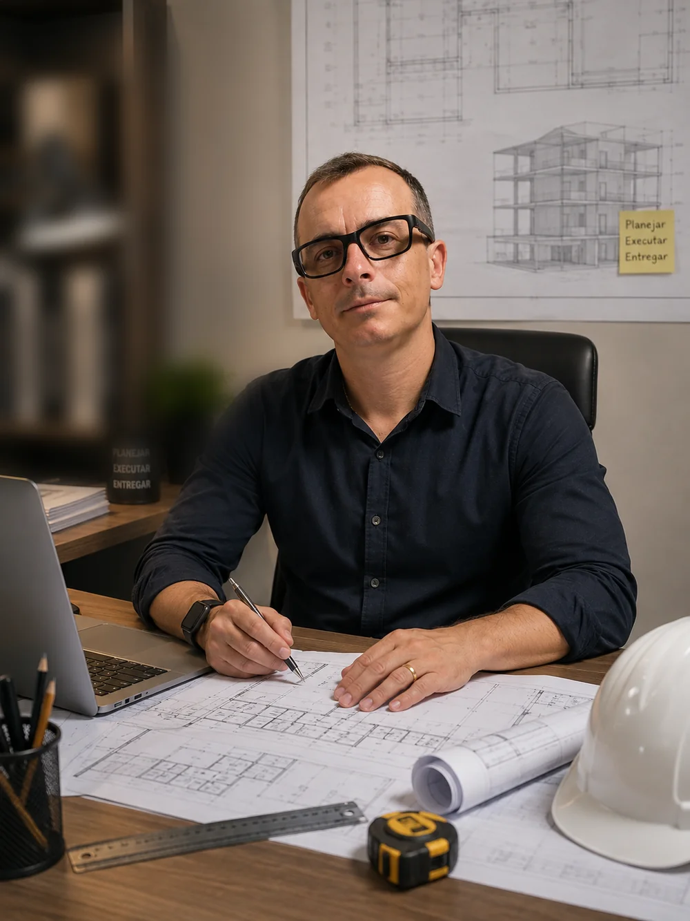 Glenn Ferrari Eschiapati, engenheiro civil atuante em Olímpia